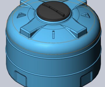 3D модель Пластиковая емкость Анион 1000 л с крышкой 380 мм 1000ВФК2